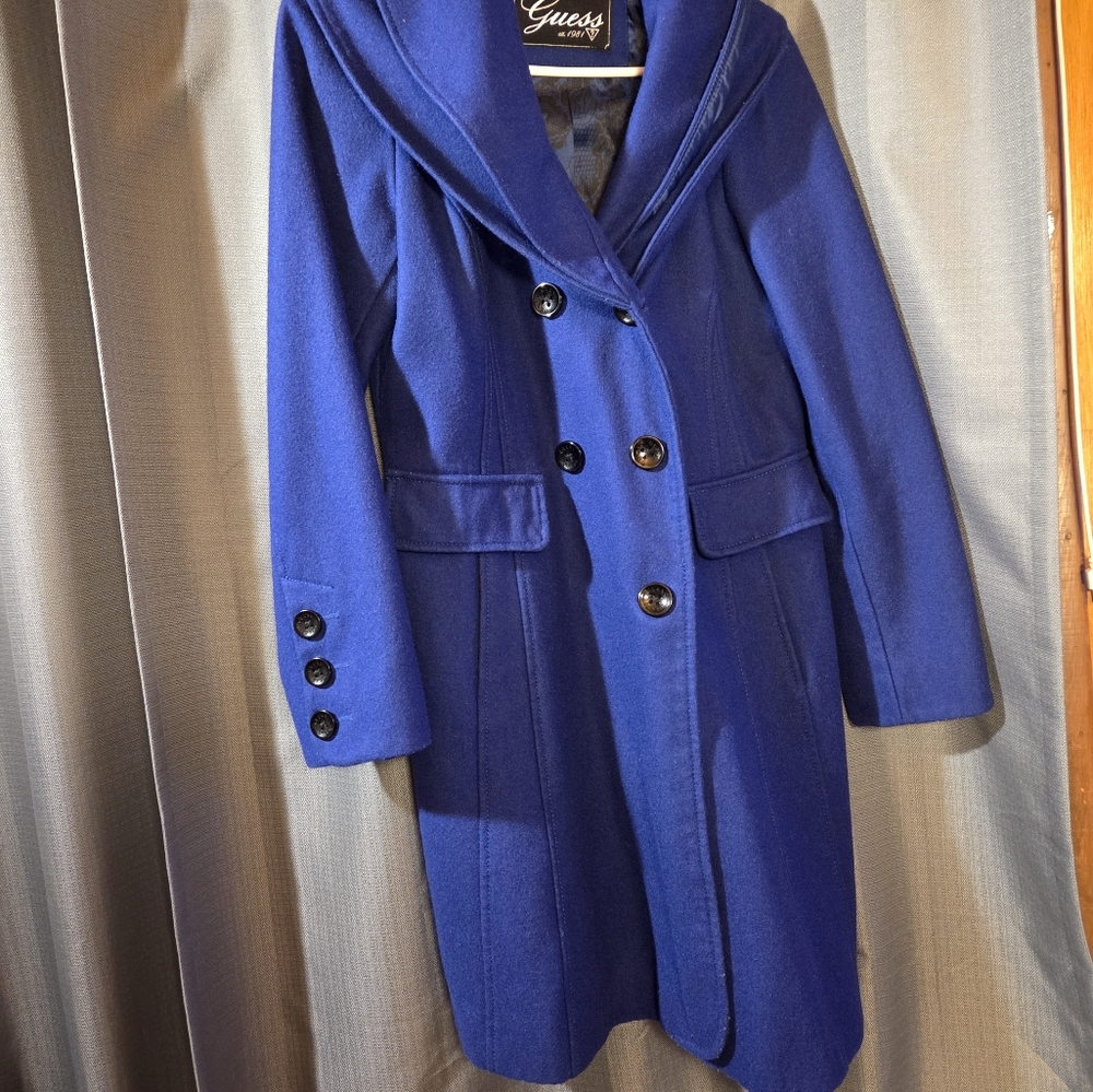 Guess Royal Blue Double-Breasted Jacket